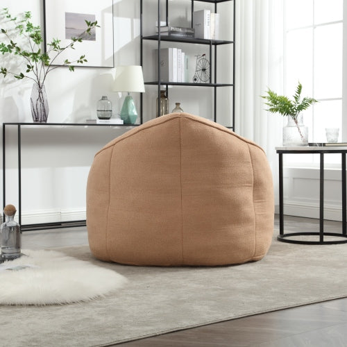 Foam Bean Bag Sofa Chair Tan Portable Design