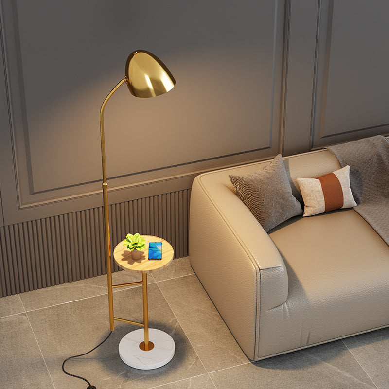 Black Marble Floor Lamp With Wireless Charging