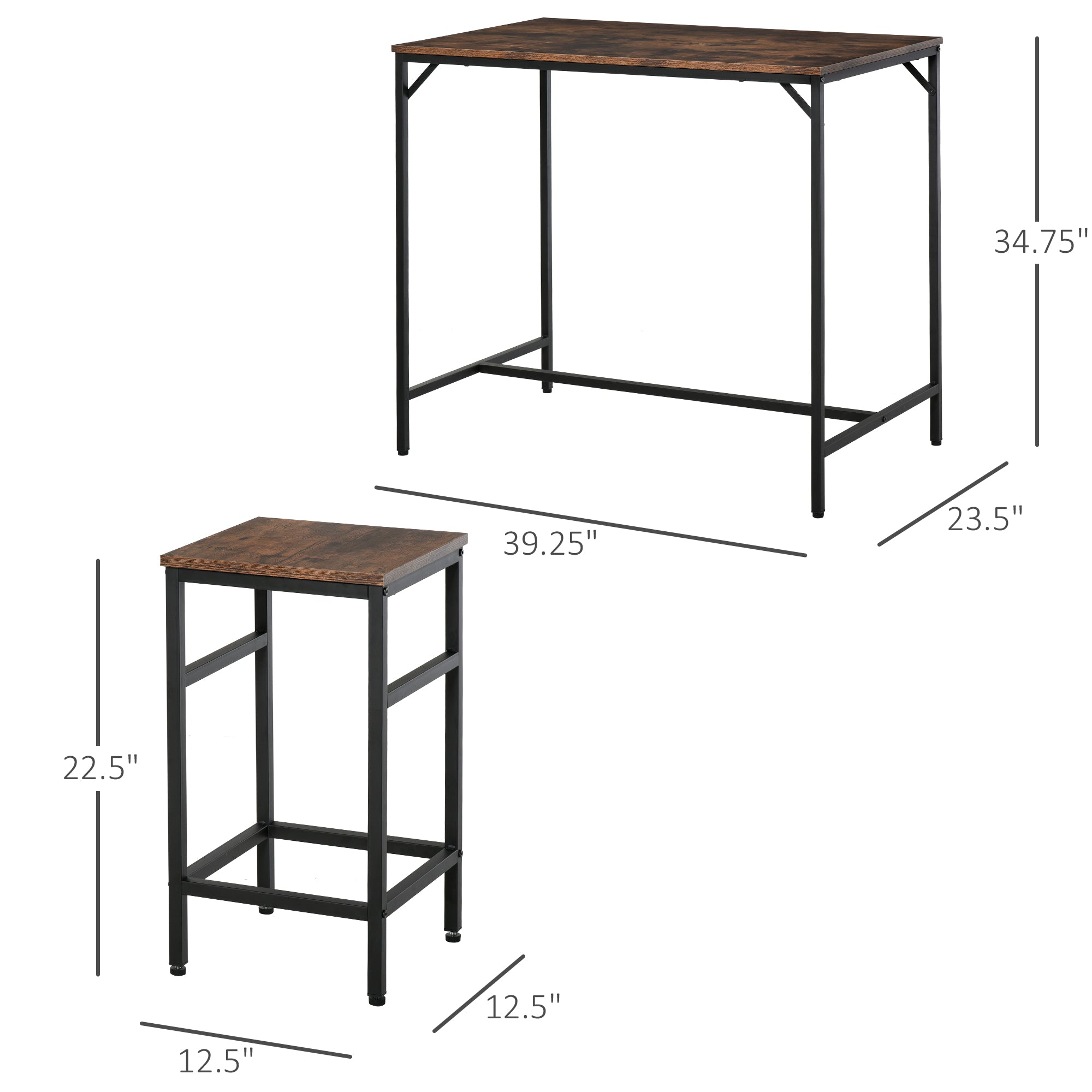 Black Industrial Dining Set