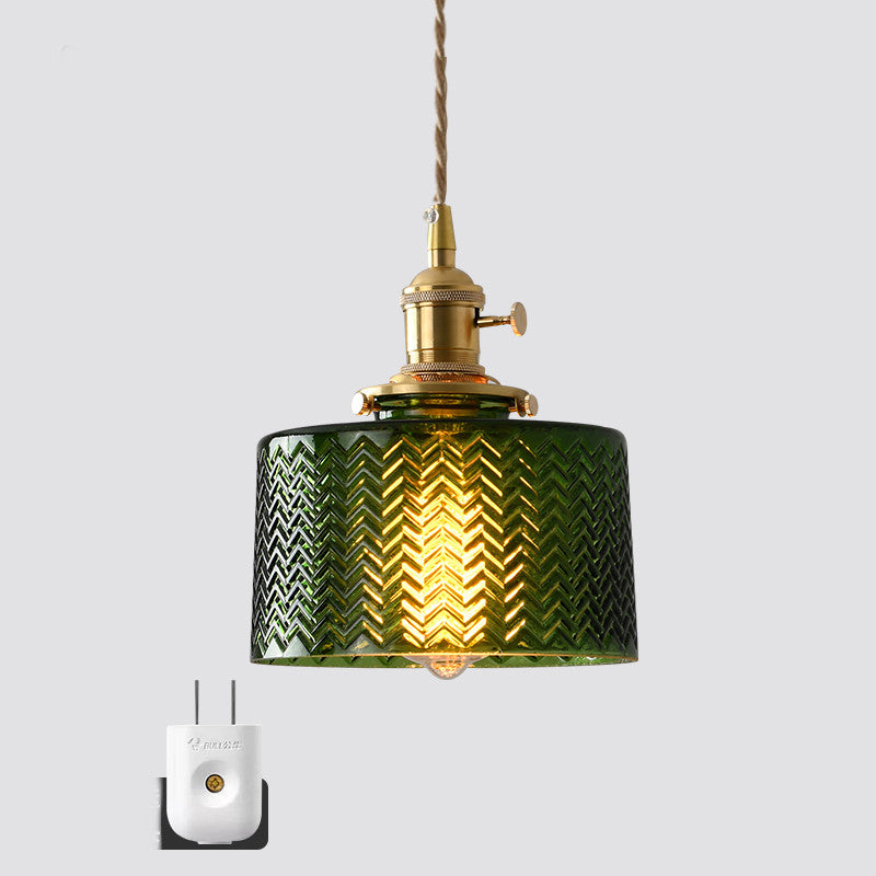 Copper Glass Chandelier Retro Style Multi-Size