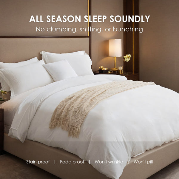 White Microfiber Duvet Set
