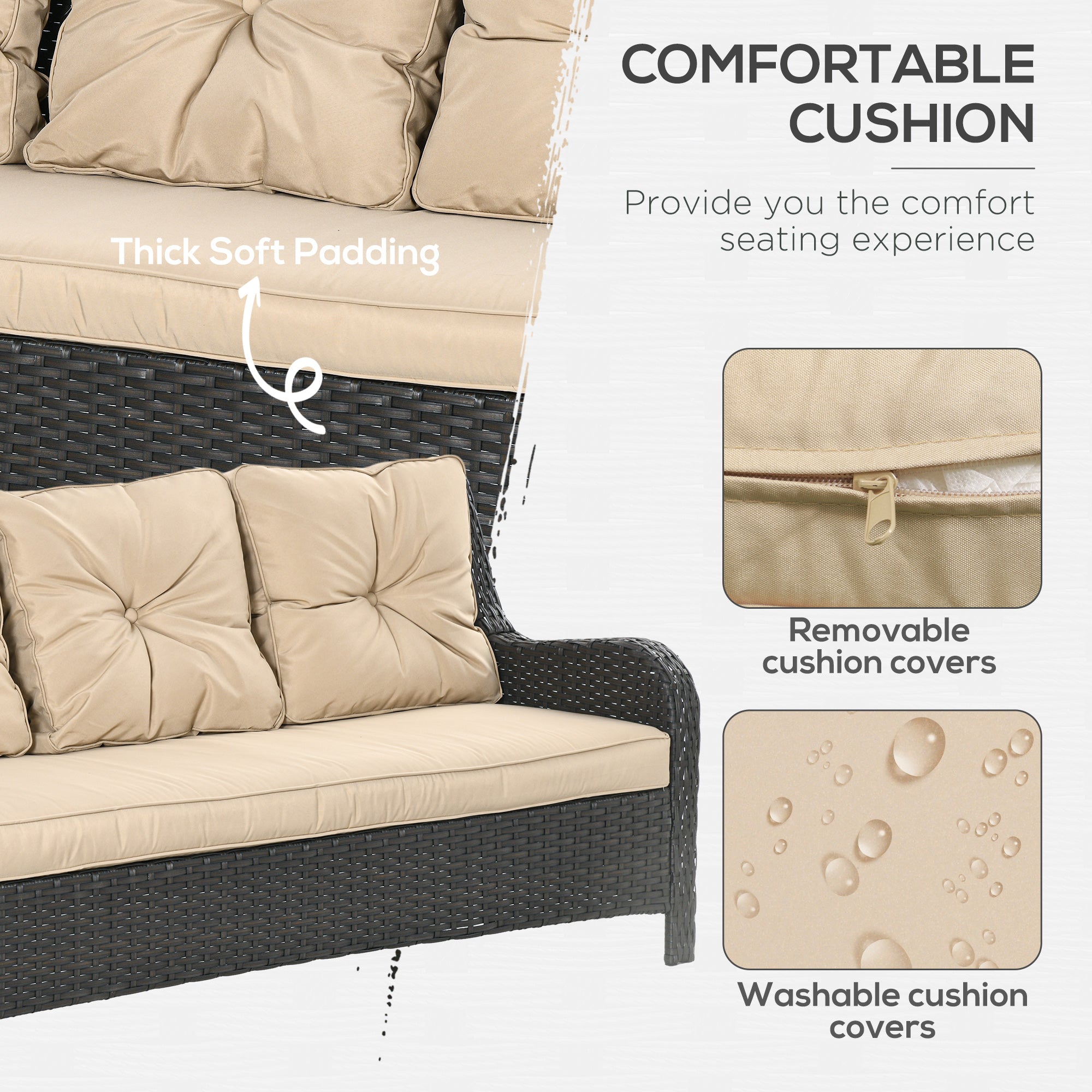 Gray Cushioned Outdoor Sofa