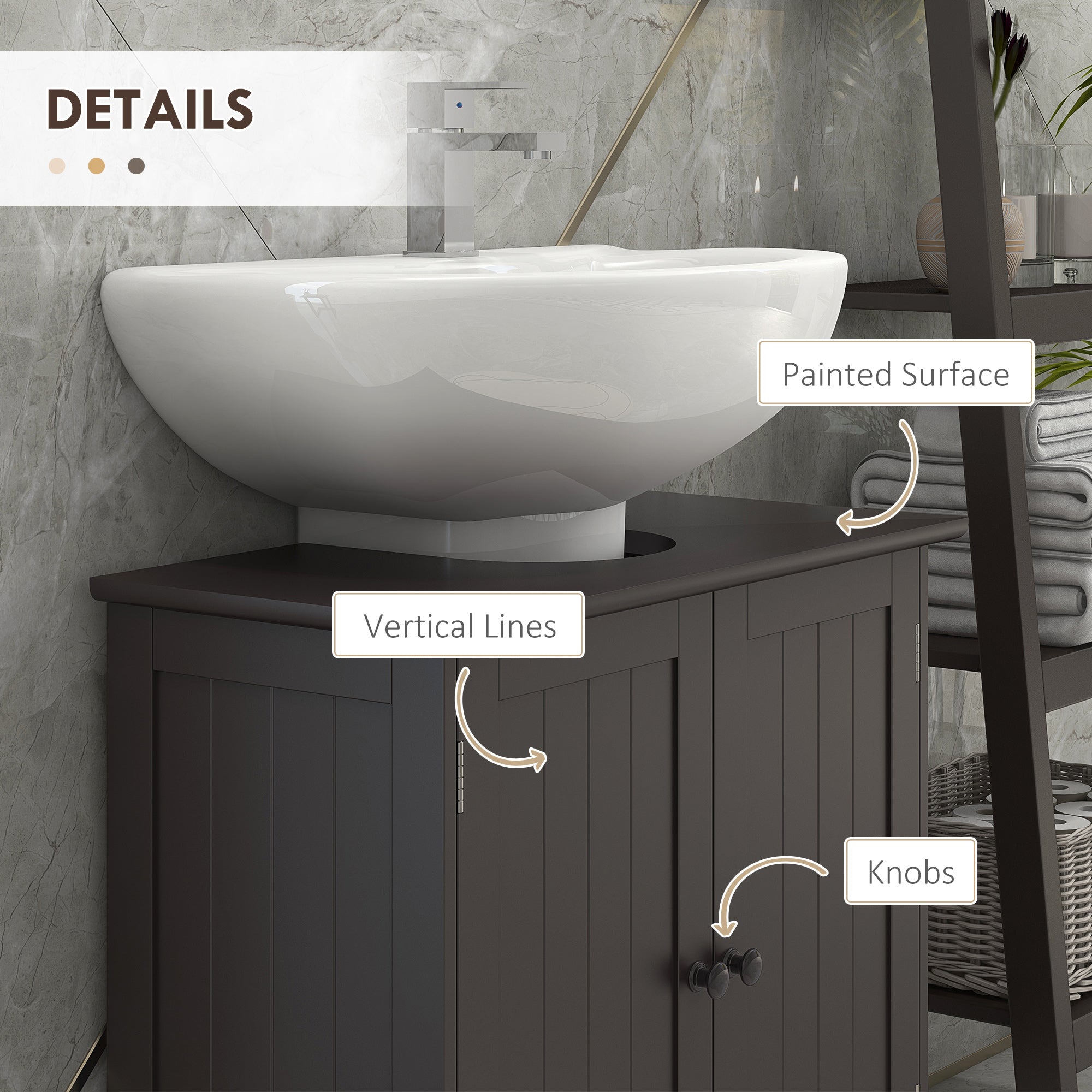 Coffee Vanity Bathroom Cabinet