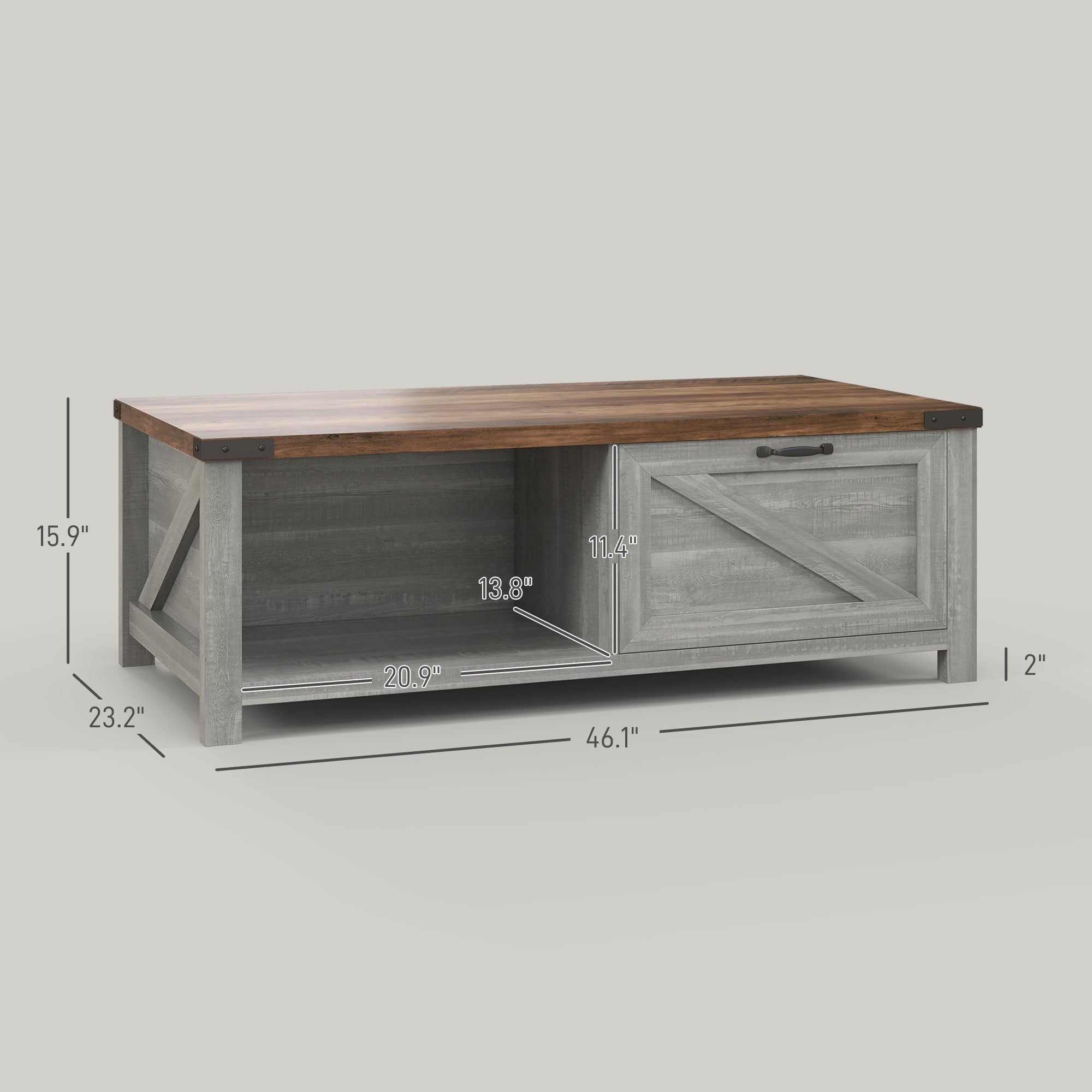 Rustic Wood Drawer Table