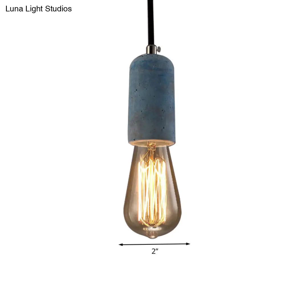 Cement Pendant Lamp - Open Bulb, Minimalist Style, 1-Light, Ideal for Cafes and Restaurants