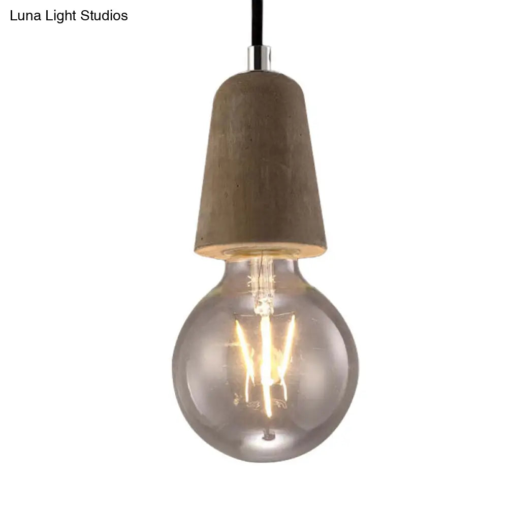 Cement Pendant Lamp - Open Bulb, Minimalist Style, 1-Light, Ideal for Cafes and Restaurants