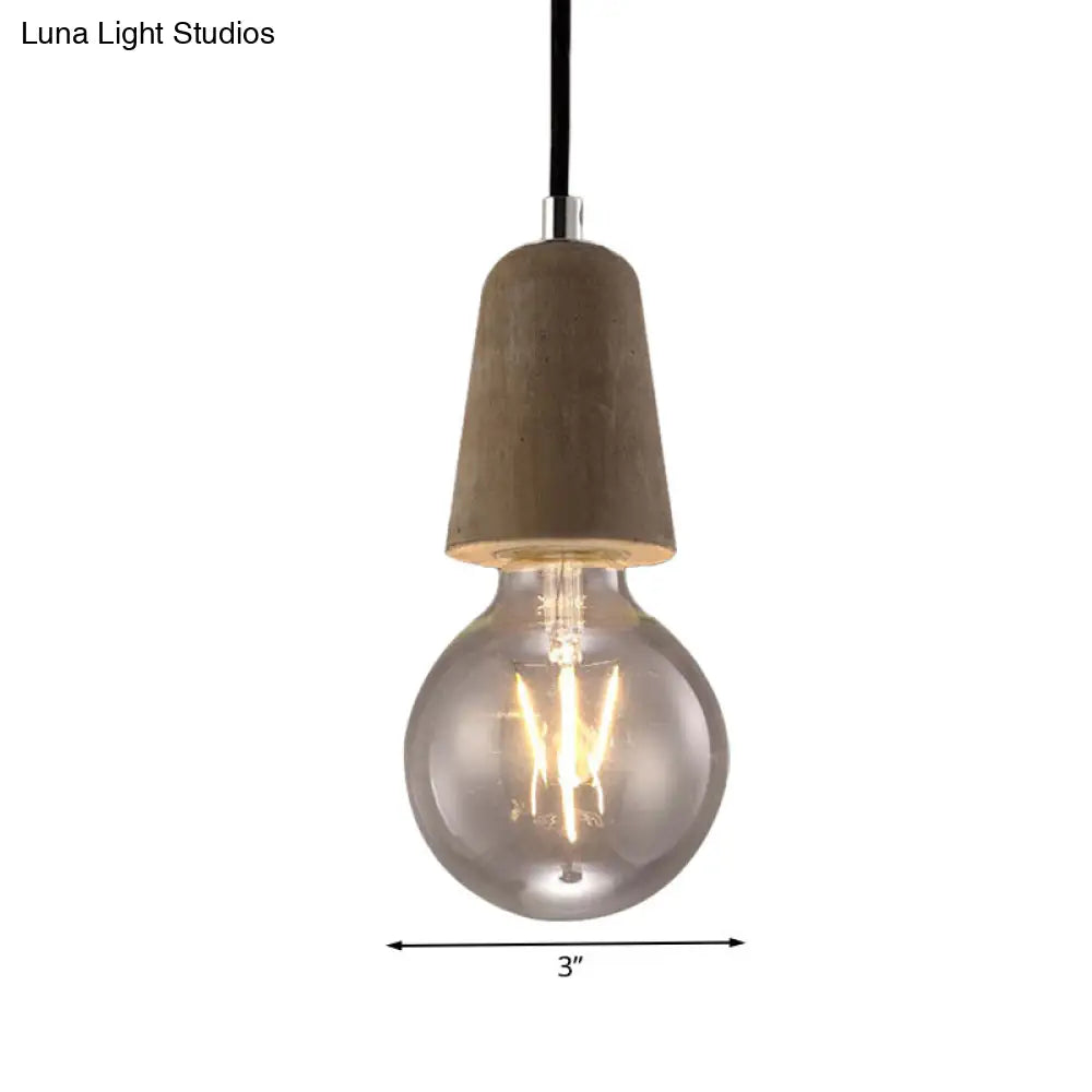 Cement Pendant Lamp - Open Bulb, Minimalist Style, 1-Light, Ideal for Cafes and Restaurants