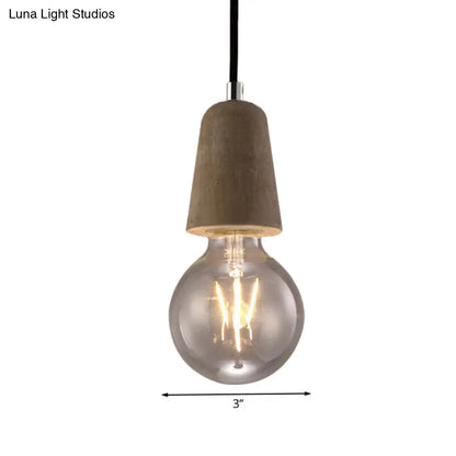 Cement Pendant Lamp - Open Bulb, Minimalist Style, 1-Light, Ideal for Cafes and Restaurants