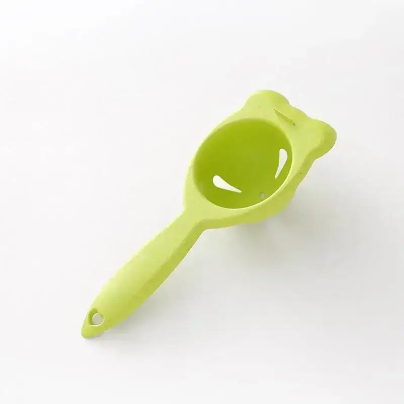 Lime green silicone eggs holder separator with a cute bear face design for decorbites boiled eggs kitchen use