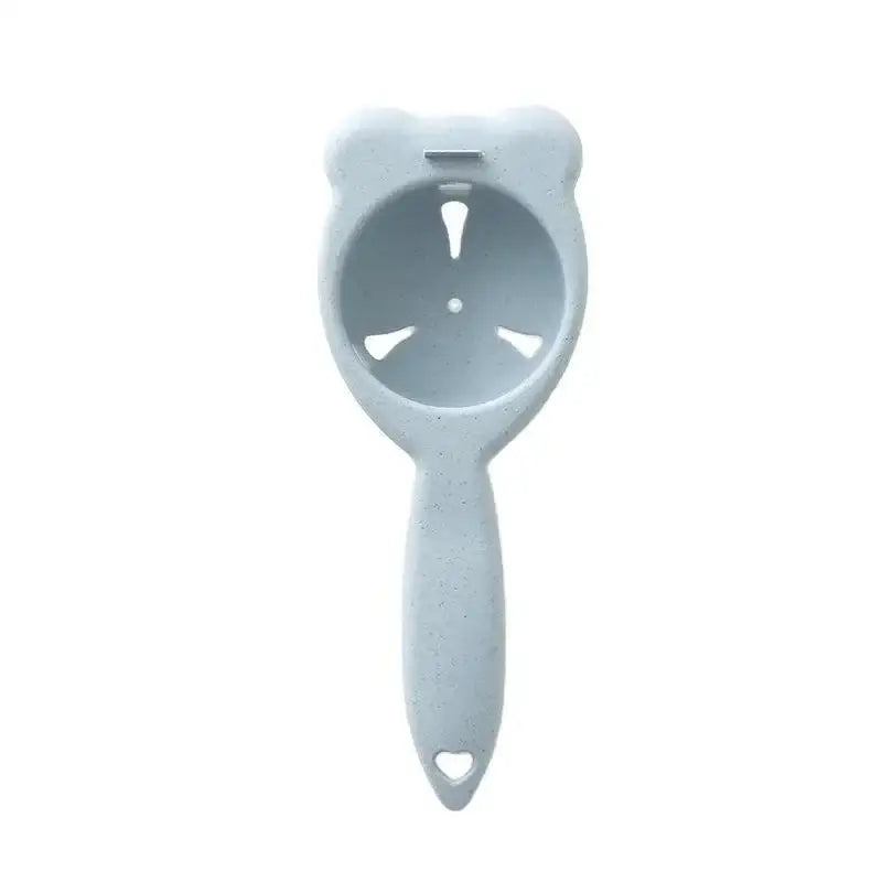 Light gray silicone eggs holder separator with bear top and heart cutout for decorbites boiled eggs kitchen tool