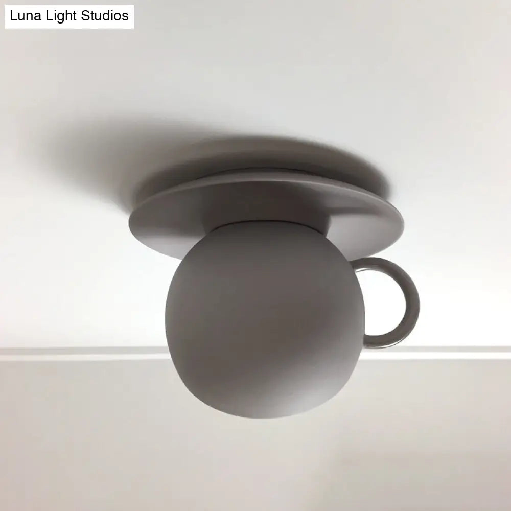 Lámpara de techo empotrada DecorBites™ con forma de taza de café de cerámica - Luz LED giratoria en blanco/gris/azul