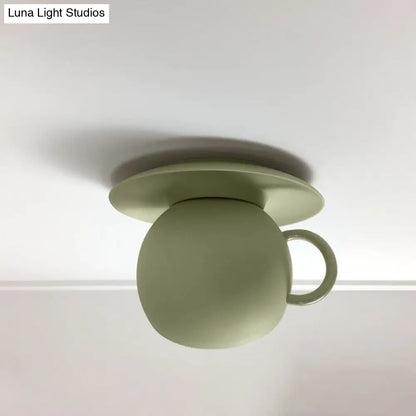 Lámpara de techo empotrada DecorBites™ con forma de taza de café de cerámica - Luz LED giratoria en blanco/gris/azul