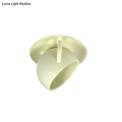 Lámpara de techo empotrada DecorBites™ con forma de taza de café de cerámica - Luz LED giratoria en blanco/gris/azul