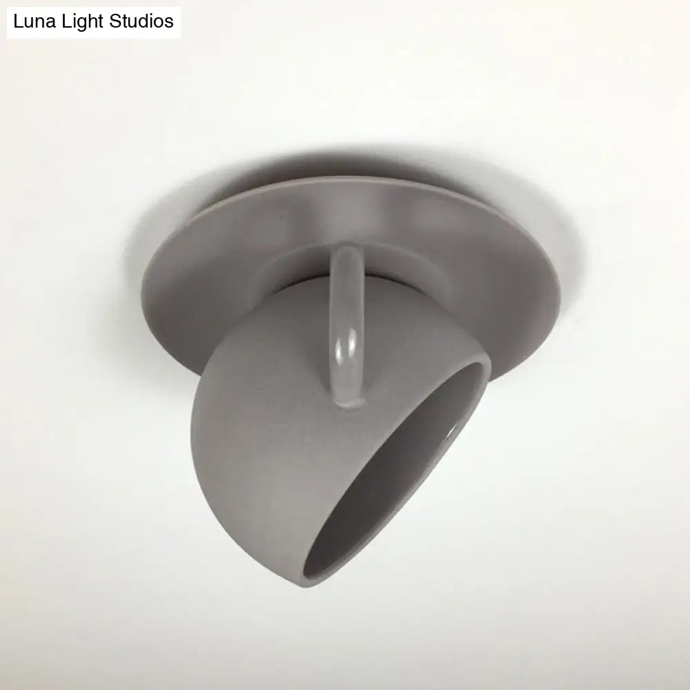 Lámpara de techo empotrada DecorBites™ con forma de taza de café de cerámica - Luz LED giratoria en blanco/gris/azul