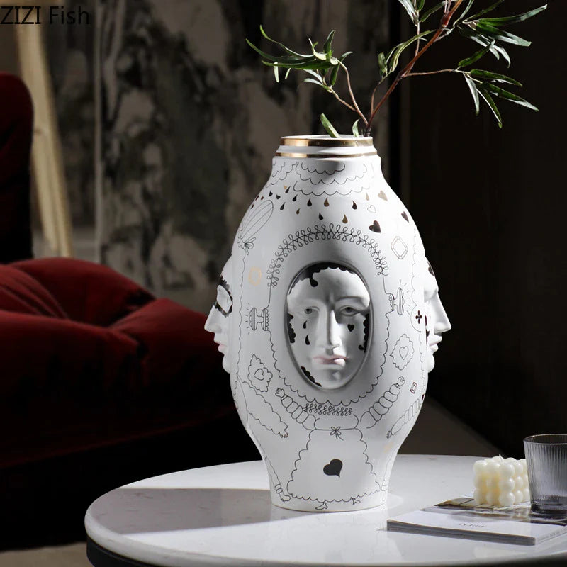 Ceramic Desktop Vase for Floral Arrangements