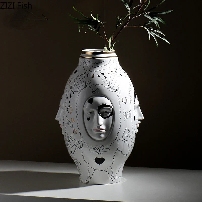 Ceramic Desktop Vase for Floral Arrangements
