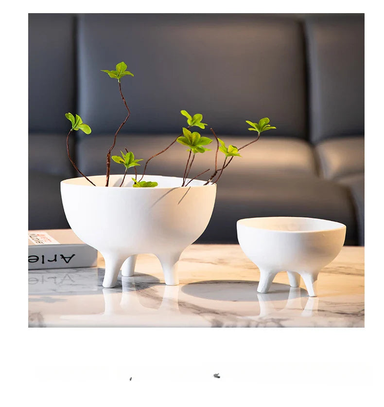 Ceramic Flower Pot with Tripod Stand - Vase
