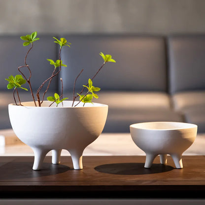 Ceramic Flower Pot with Tripod Stand - Vase