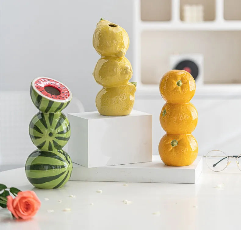 Ceramic Fruit Vase for Home and Office - Vase