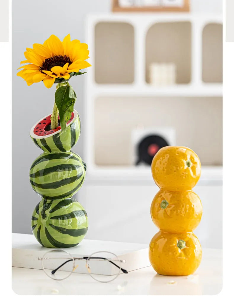 Ceramic Fruit Vase for Home and Office - Vase