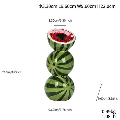 Ceramic Fruit Vase for Home and Office - watermelon - Vase