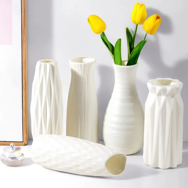 Ceramic-Look Plastic Flower Pots for Home and Garden