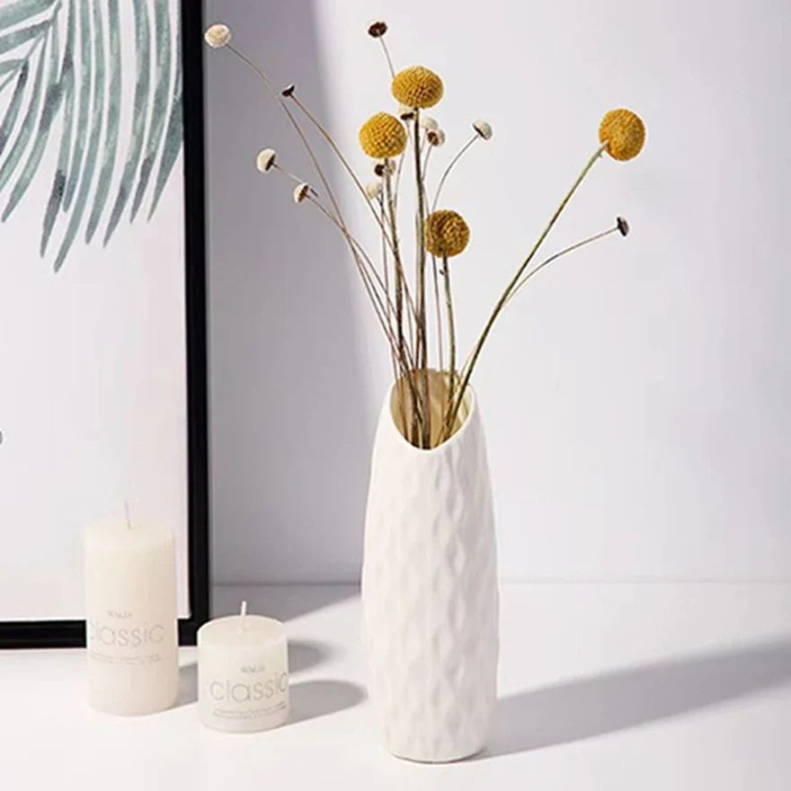 Ceramic-Look Plastic Flower Pots for Home and Garden - Vase