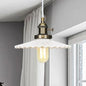 Ceramic Scalloped Edge Industrial Pendant Light with Single Bulb for Dining Rooms in Black, Bronze, or Brass Finishes