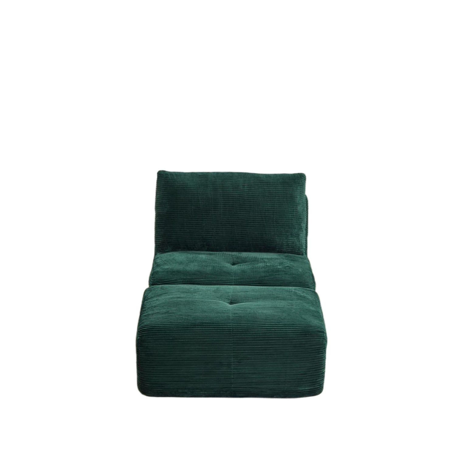 Sofá Comprimido de Espuma de Memoria Moderna, Chaise Longue Individual para Sala de Estar, Sofá Seccional Modular Amigable con Mascotas en Forma de Nube, Tela de Corduroy, Otomana Móvil, Sin Ensamblaje Requerido, Verde