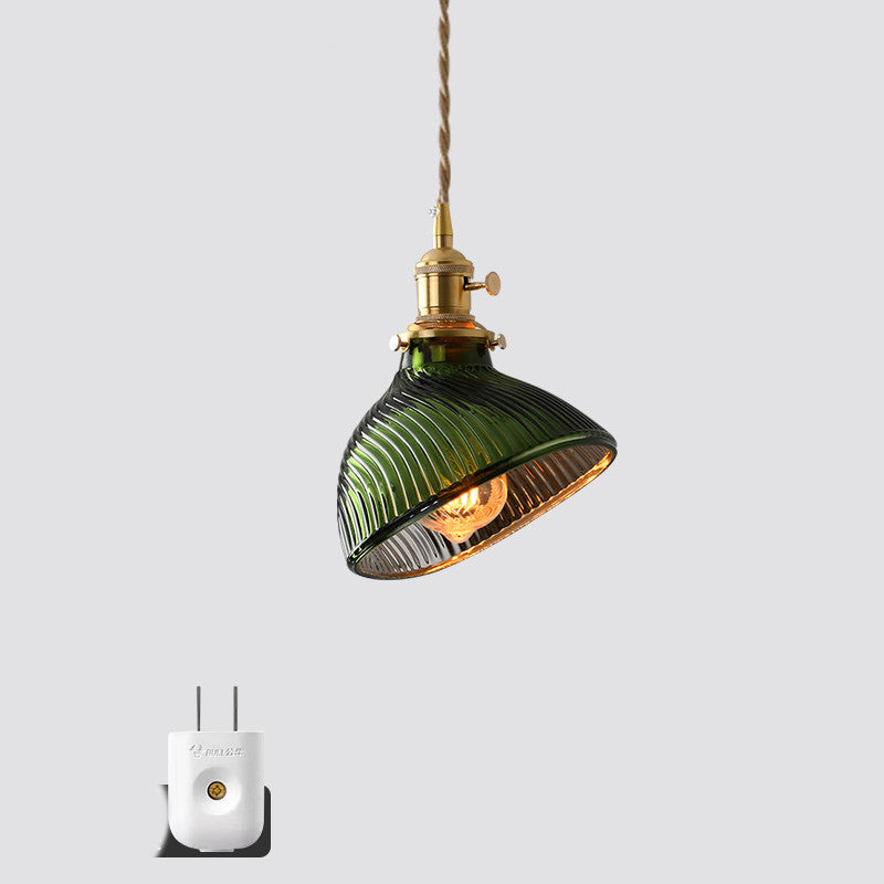 Copper Glass Chandelier Retro Style Multi-Size