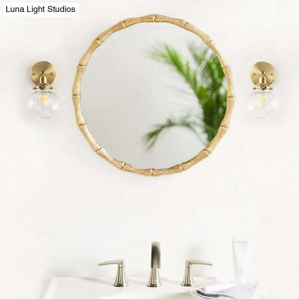 DecorBites™ Champagne/Clear Prismatic Glass Single Sconce Gold Wall Light - Minimalist Globe Design