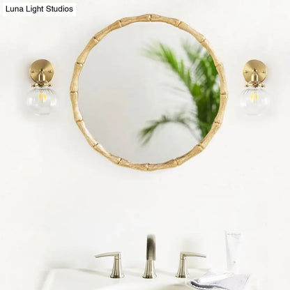 DecorBites™ Champagne/Clear Prismatic Glass Single Sconce Gold Wall Light - Minimalist Globe Design