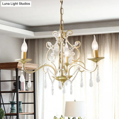 Lámpara colgante de cristal color champán: Araña tradicional para restaurantes con elemento en espiral - 3/6 bombillas