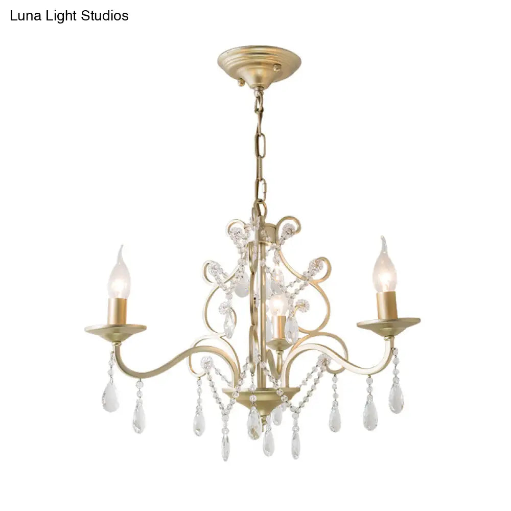 Lámpara colgante de cristal color champán: Araña tradicional para restaurantes con elemento en espiral - 3/6 bombillas