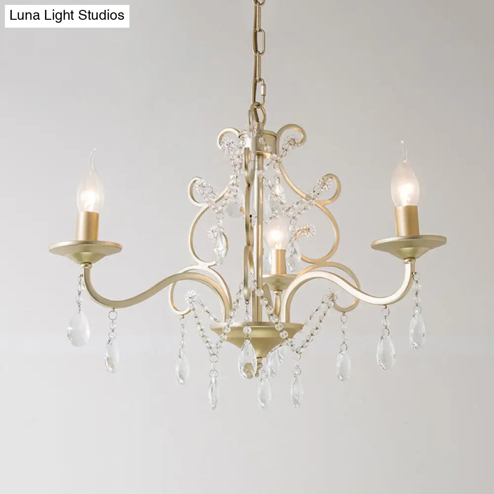 Lámpara colgante de cristal color champán: Araña tradicional para restaurantes con elemento en espiral - 3/6 bombillas