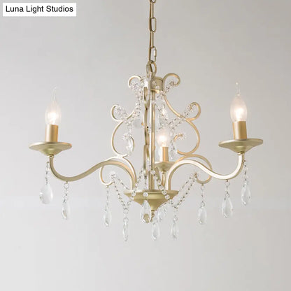 Lámpara colgante de cristal color champán: Araña tradicional para restaurantes con elemento en espiral - 3/6 bombillas