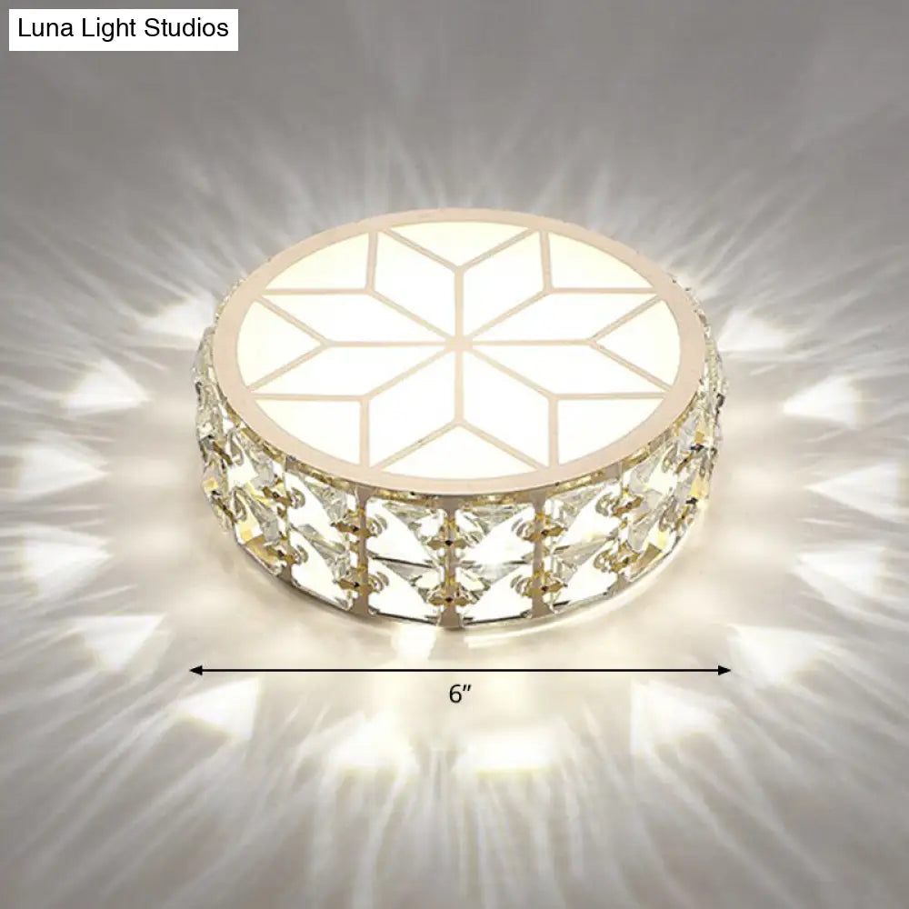 DecorBites™ Champagne LED Crystal Embedded Round Ceiling Light - Simple Style Flush Mount for Passageway