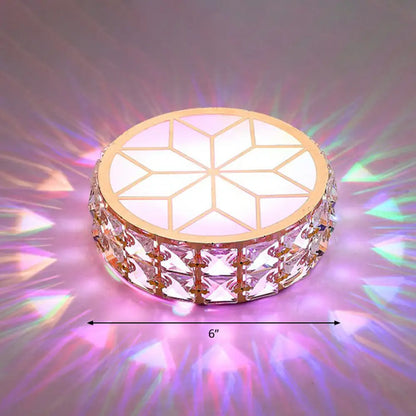 DecorBites™ Champagne LED Crystal Embedded Round Ceiling Light - Simple Style Flush Mount for Passageway