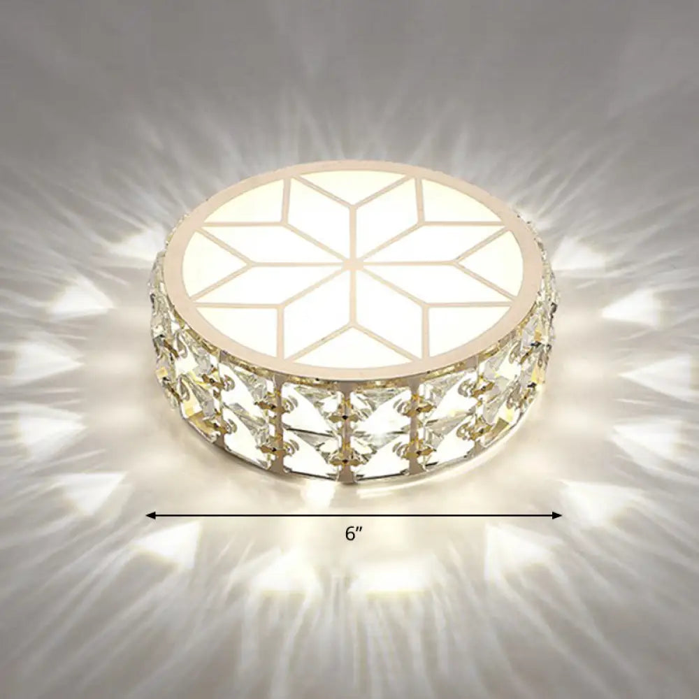 DecorBites™ Champagne LED Crystal Embedded Round Ceiling Light - Simple Style Flush Mount for Passageway