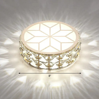 DecorBites™ Champagne LED Crystal Embedded Round Ceiling Light - Simple Style Flush Mount for Passageway