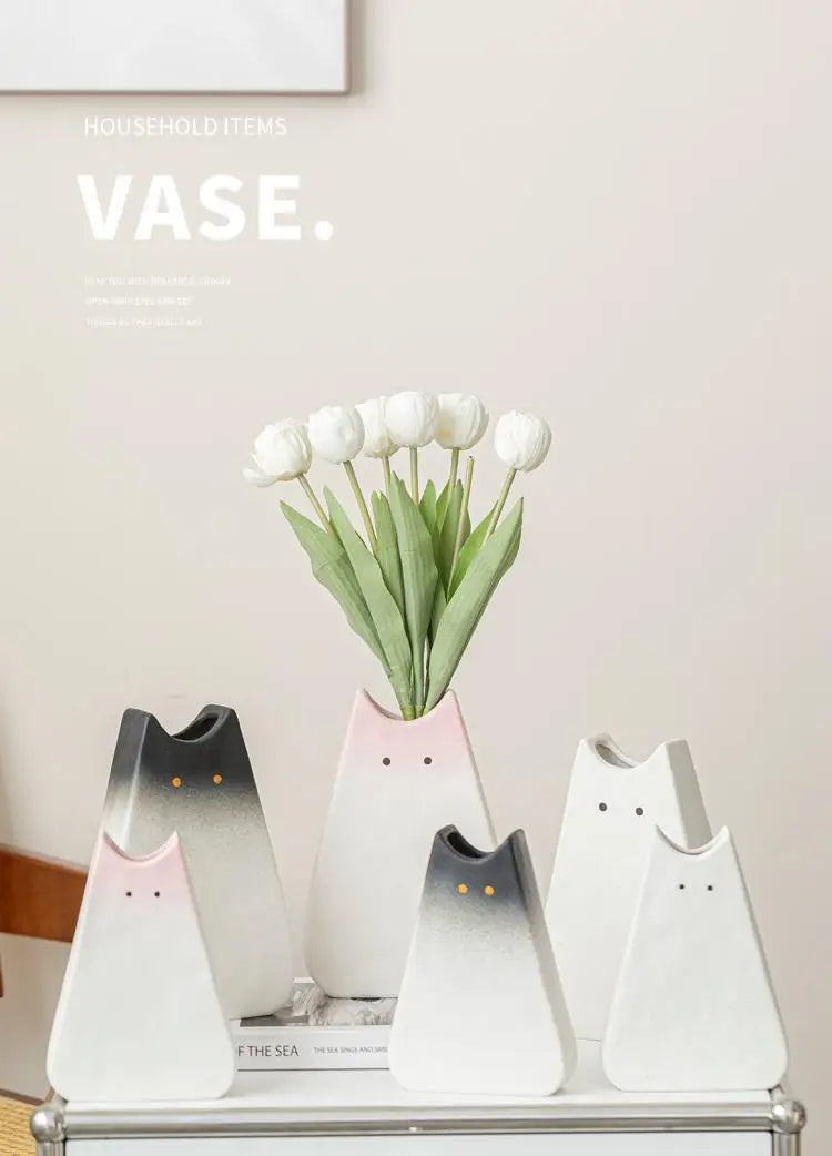 Charming Cat-Inspired Ceramic Vase
