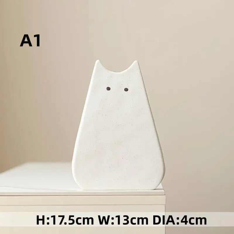 Charming Cat-Inspired Ceramic Vase - A1 / CHINA - Vase