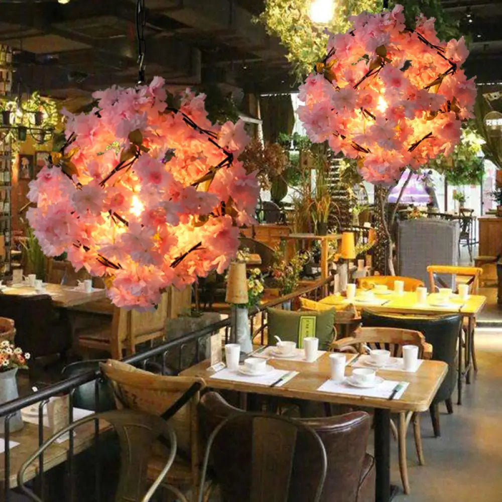 Cherry Blossom Restaurant Pendant Light - Industrial Metal, 1-Light, Black, Hanging Ceiling Lamp (19.5"/23.5" Dia)