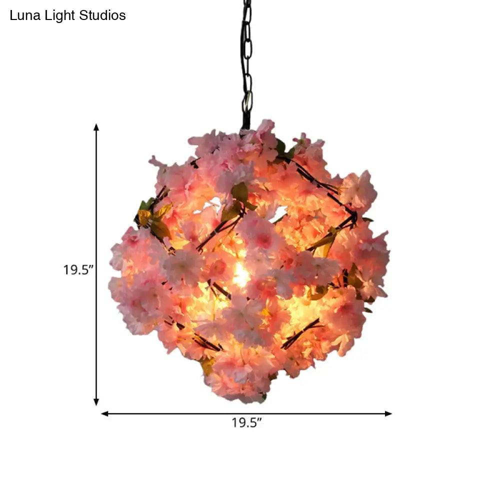 Cherry Blossom Restaurant Pendant Light - Industrial Metal, 1-Light, Black, Hanging Ceiling Lamp (19.5"/23.5" Dia)