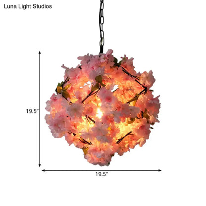 Cherry Blossom Restaurant Pendant Light - Industrial Metal, 1-Light, Black, Hanging Ceiling Lamp (19.5"/23.5" Dia)