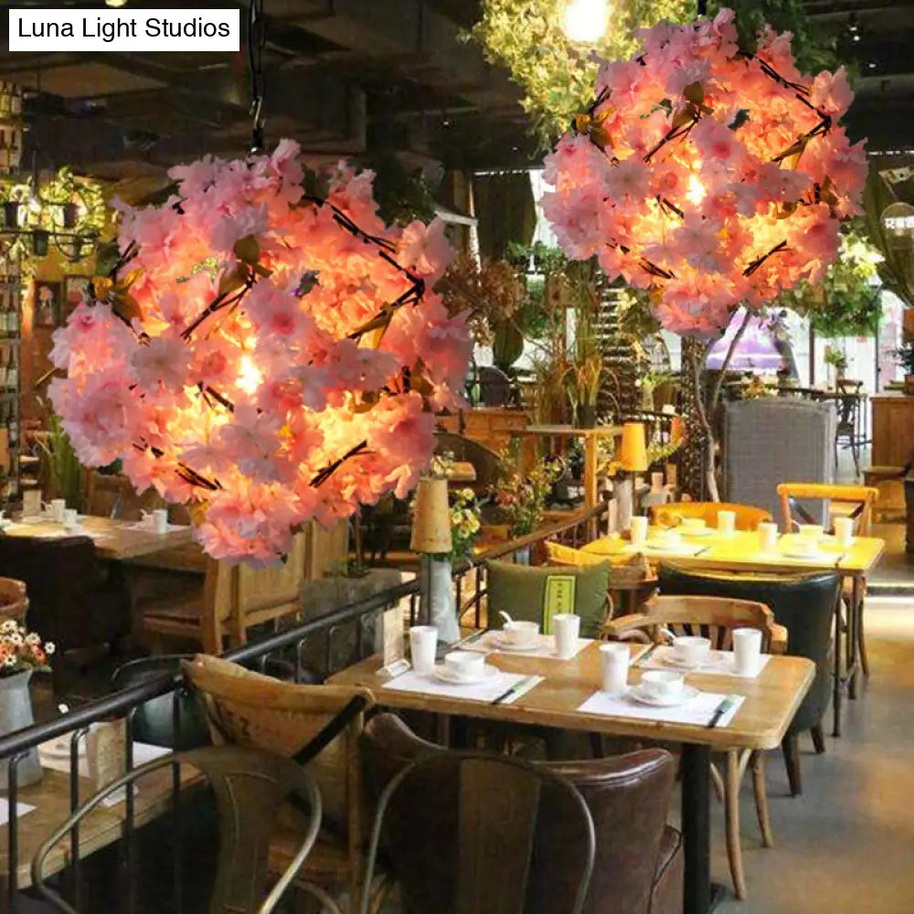 Cherry Blossom Restaurant Pendant Light - Industrial Metal, 1-Light, Black, Hanging Ceiling Lamp (19.5"/23.5" Dia)