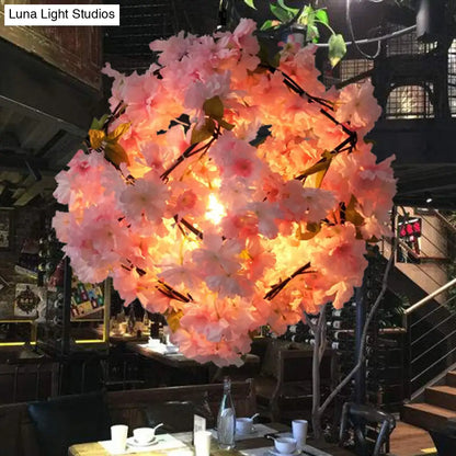 Cherry Blossom Restaurant Pendant Light - Industrial Metal, 1-Light, Black, Hanging Ceiling Lamp (19.5"/23.5" Dia)