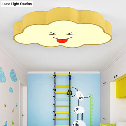 DecorBites™ DecorBites™ Child-Friendly Yellow Cloud Flush Mount Ceiling Lamp for Kindergarten