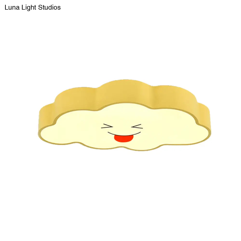 DecorBites™ DecorBites™ Child-Friendly Yellow Cloud Flush Mount Ceiling Lamp for Kindergarten