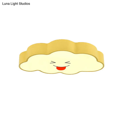 DecorBites™ DecorBites™ Child-Friendly Yellow Cloud Flush Mount Ceiling Lamp for Kindergarten